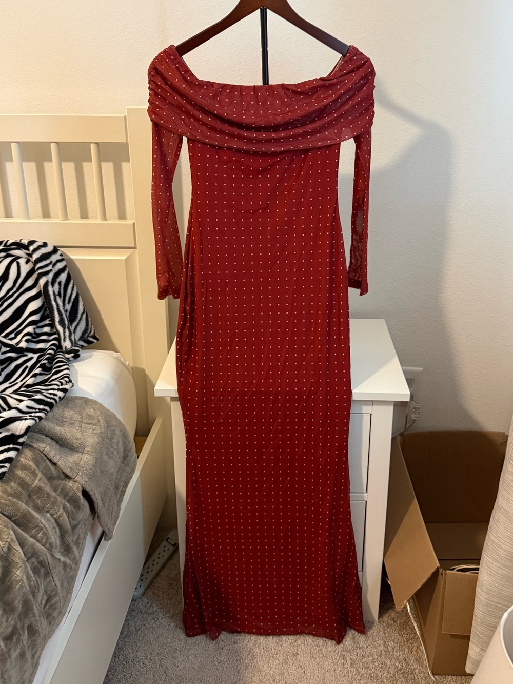 Petal & Pup Red Off-Shoulder Maxi Dress